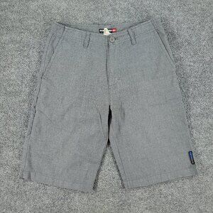 Quiksilver Shorts Men's Size 29 Gray Chino Pockets Patch Spell Out Zip Fly Adult